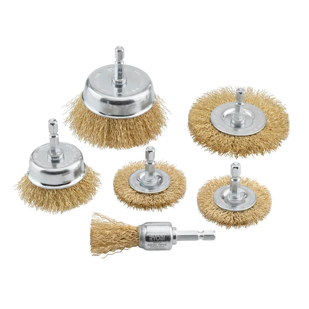 Set de cepillos con espiga de 1-4" (6.35 mm)