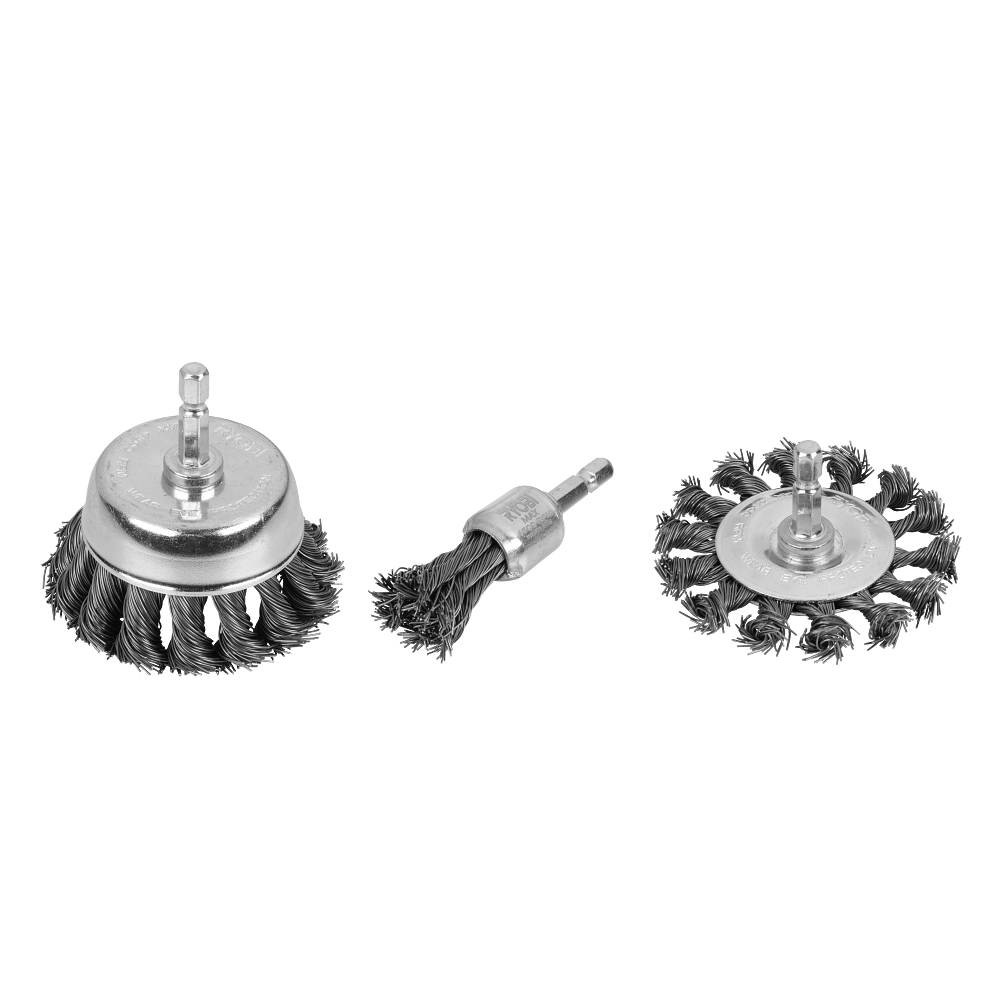 Set de cepillos entorchado con espiga 1-4" (6.35mm) s-3