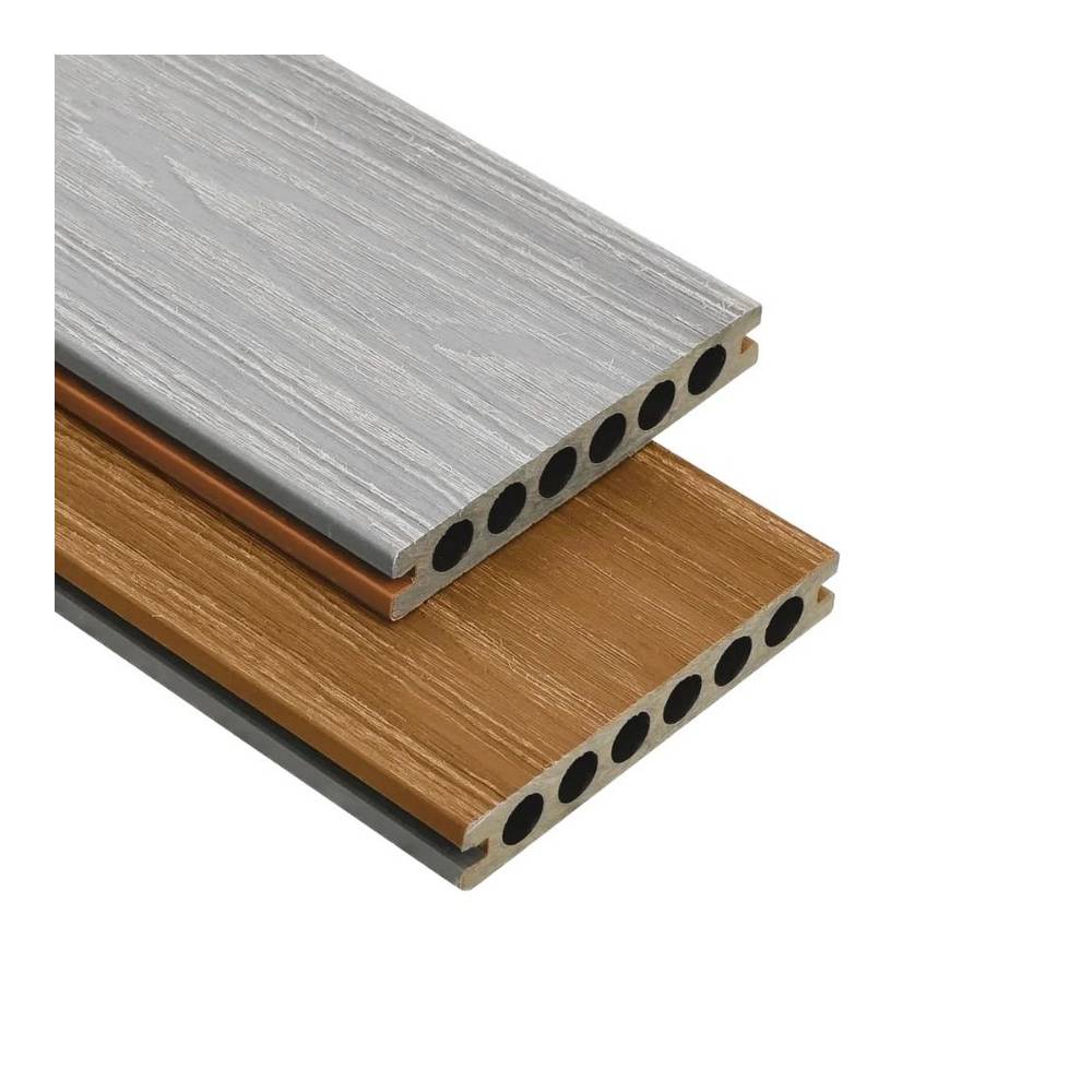 Piso deck wpc exteriores dual color caoba - gris