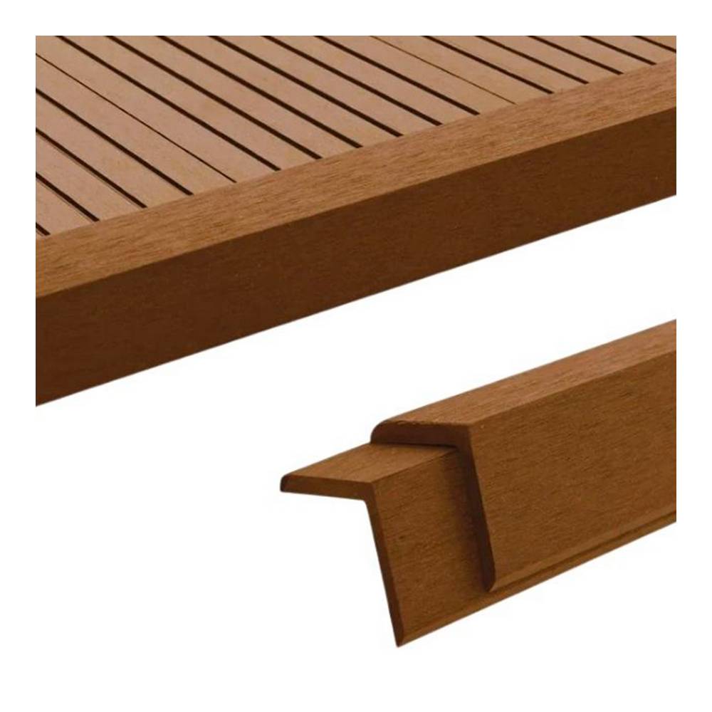 Ángulo de remate deck wpc, acabado caoba, 50 × 50 × 2900 mm