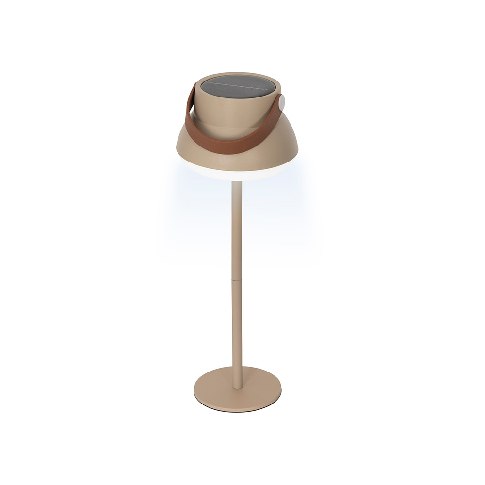 Lampara solar de mesa beige