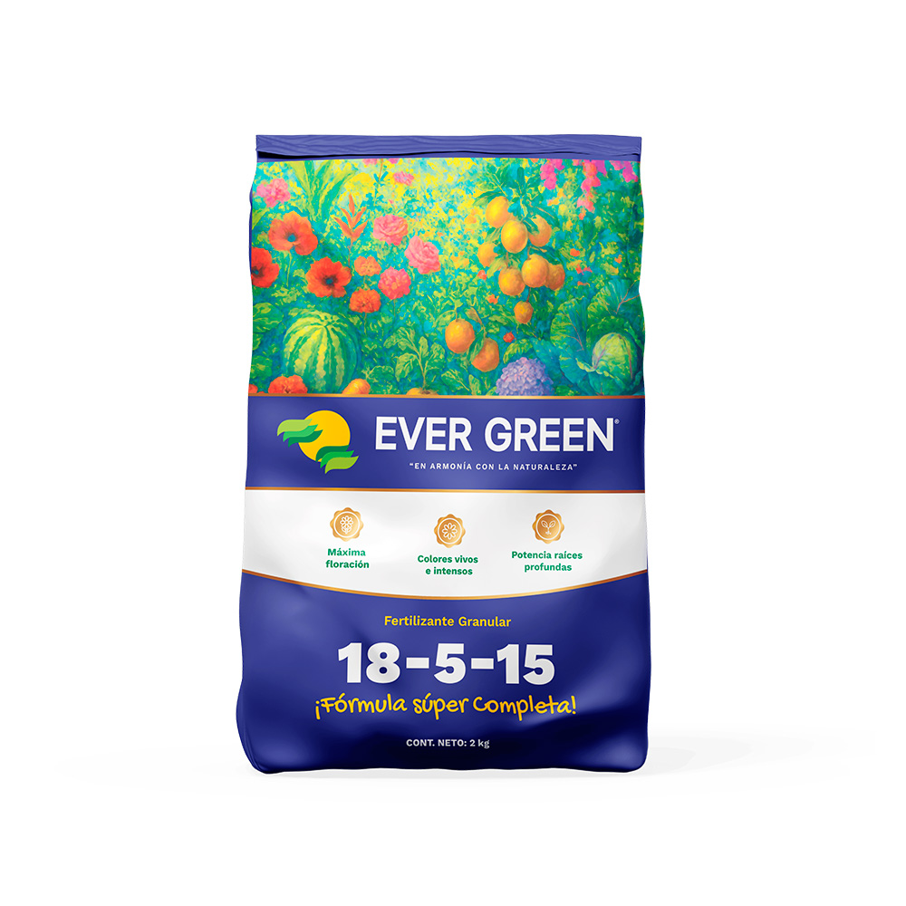 Fertilizante granulado formula completa 18-5-15 2 kg