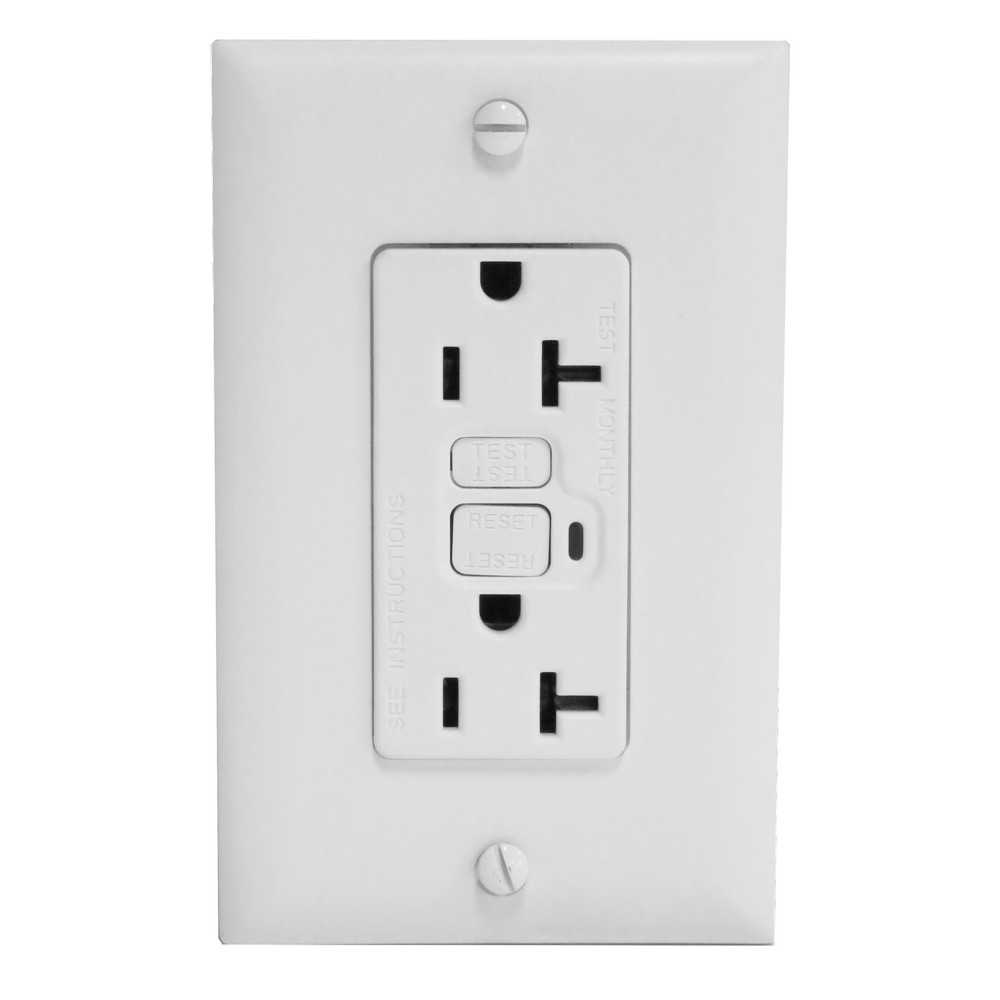 Tomacorriente polarizado gfci 2p tierra 20 amp legrand 2095w - Tomas superficiales tomacorriente 20 amp