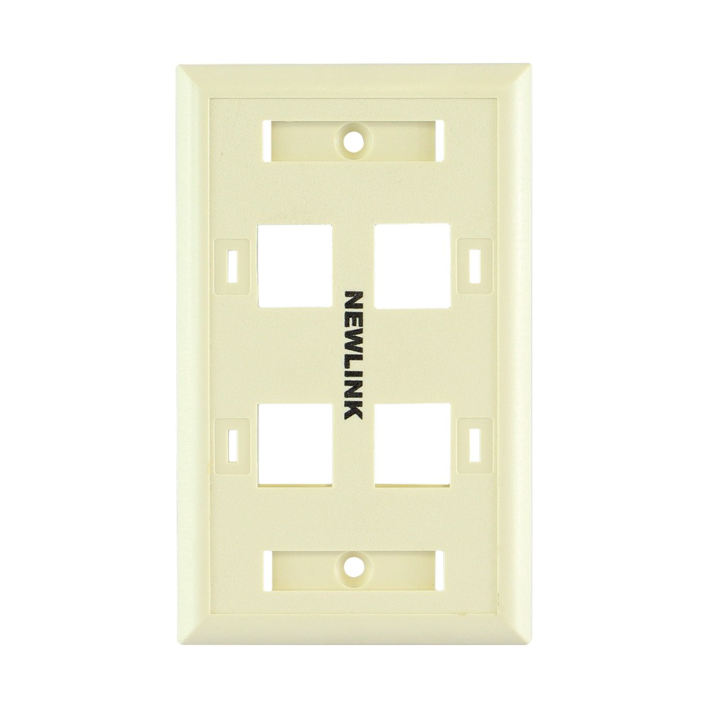 Placa para 4 toma rj45 marfil