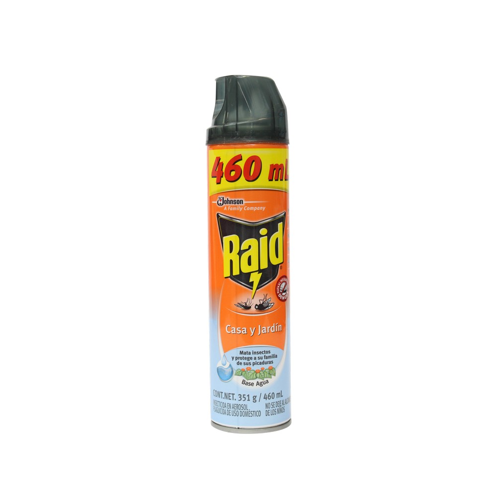 Insecticidad en aerosol raid casa y jardín 400 ml