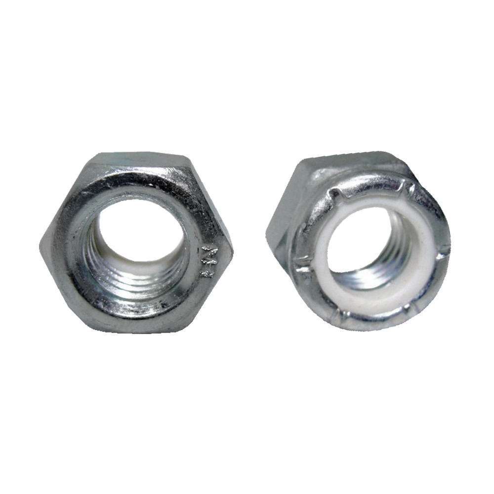 Tuerca hexagonal rosca ord zinc 1/4 pulg (6.35 mm) con nylon
