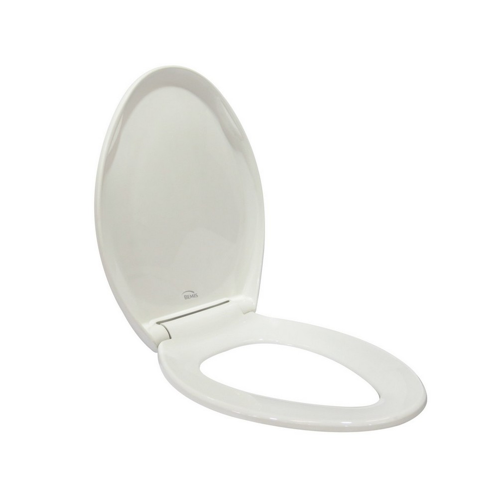Asiento de inodoro alargado con tapa de cierre suave, fácil de instalar,  plástico, blanco, adecuado para inodoros alargados u ovalados
