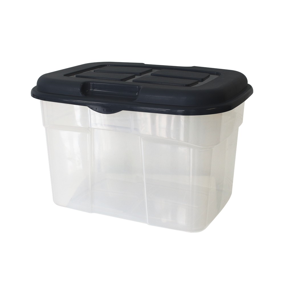 Caja Organizadora Pequeña Clear / Negro 4 Servicios de Plástico con Tapa  Novo