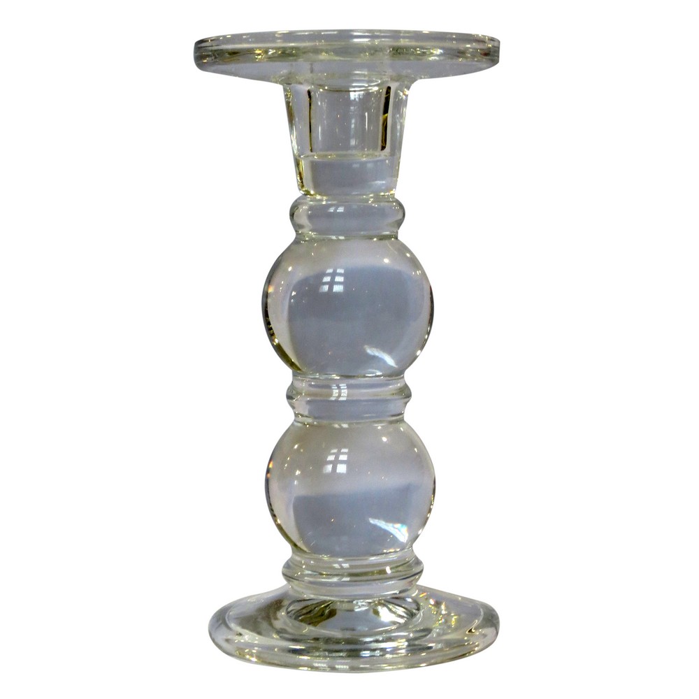 Candelabro vidrio 17.5cm transparente Candelabros