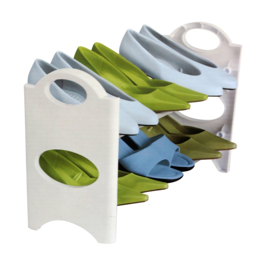 Zapatera apilable blanca