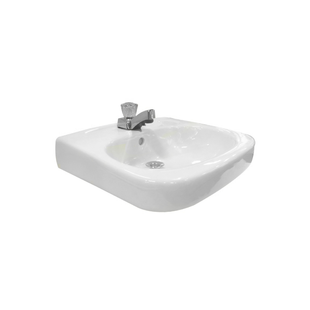 Lavamano de pared cuadrado blanco saturno - Lavamanos de pared