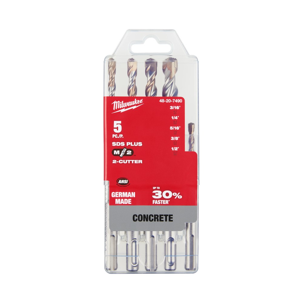 Set de brocas para concreto 3-16 -1-2 pulg sds plus 5 piezas