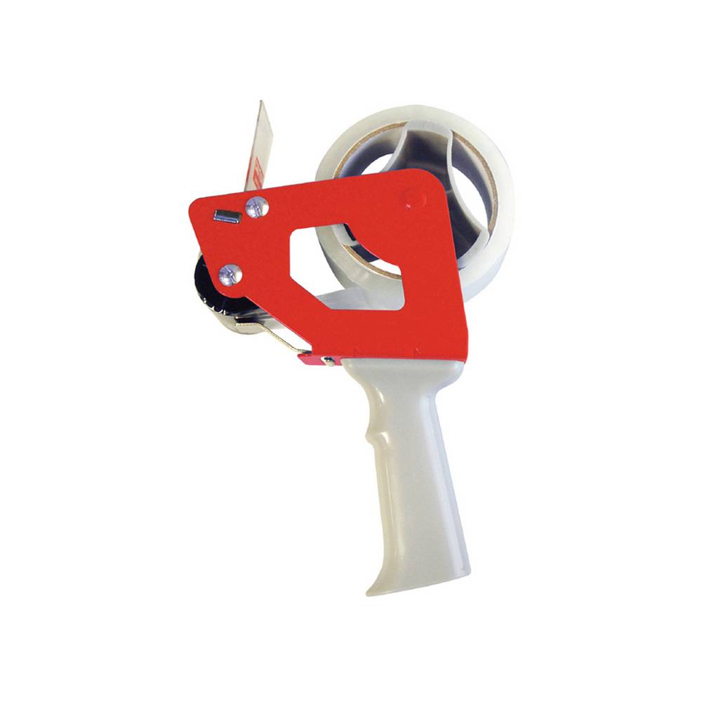 Dispensador De Cinta Adhesiva Rojo Para Mesa - 50 Mm De Ancho, Base Antideslizante, Ideal Para Oficina O Almacén