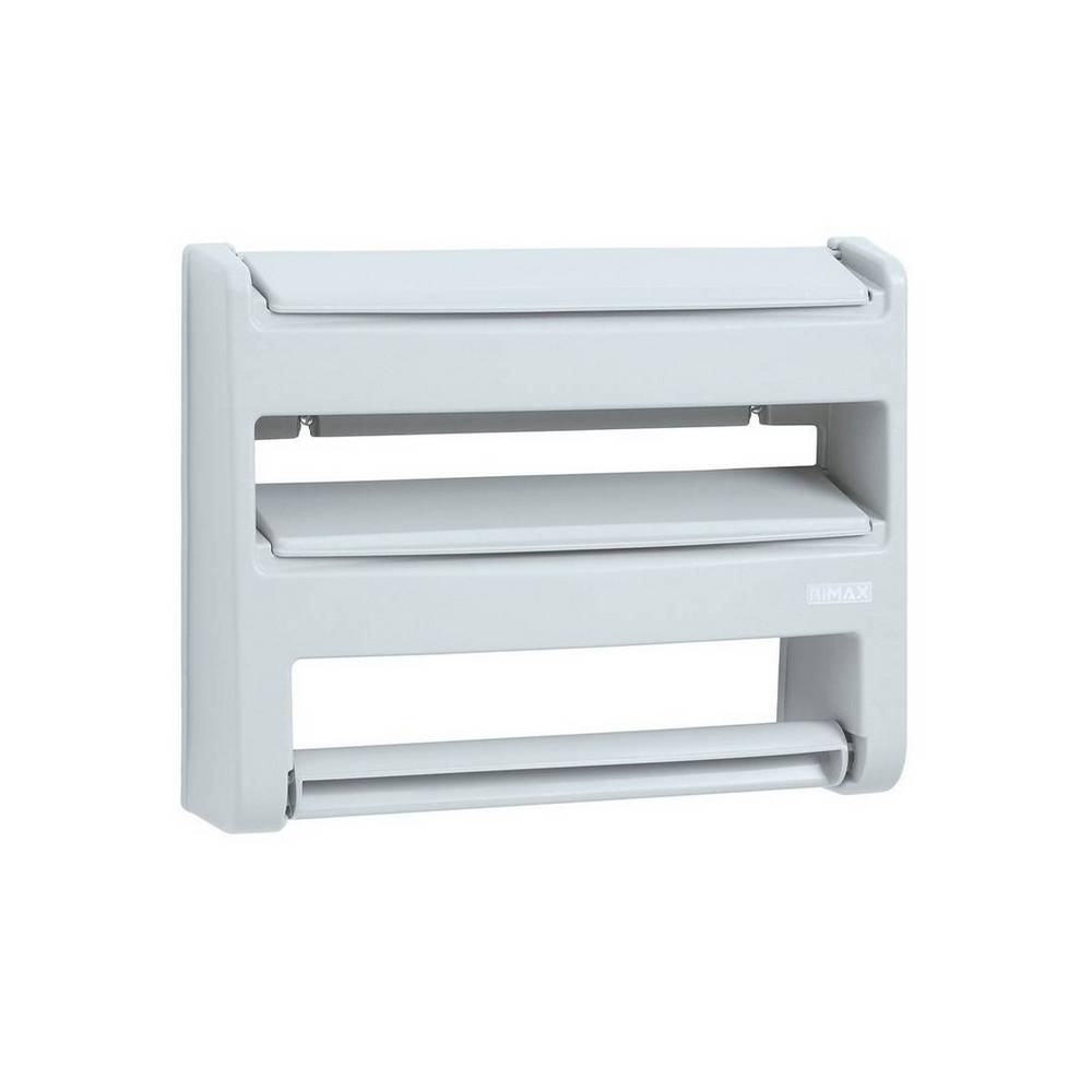 Porta papel toalla triple plastico blanco para pared