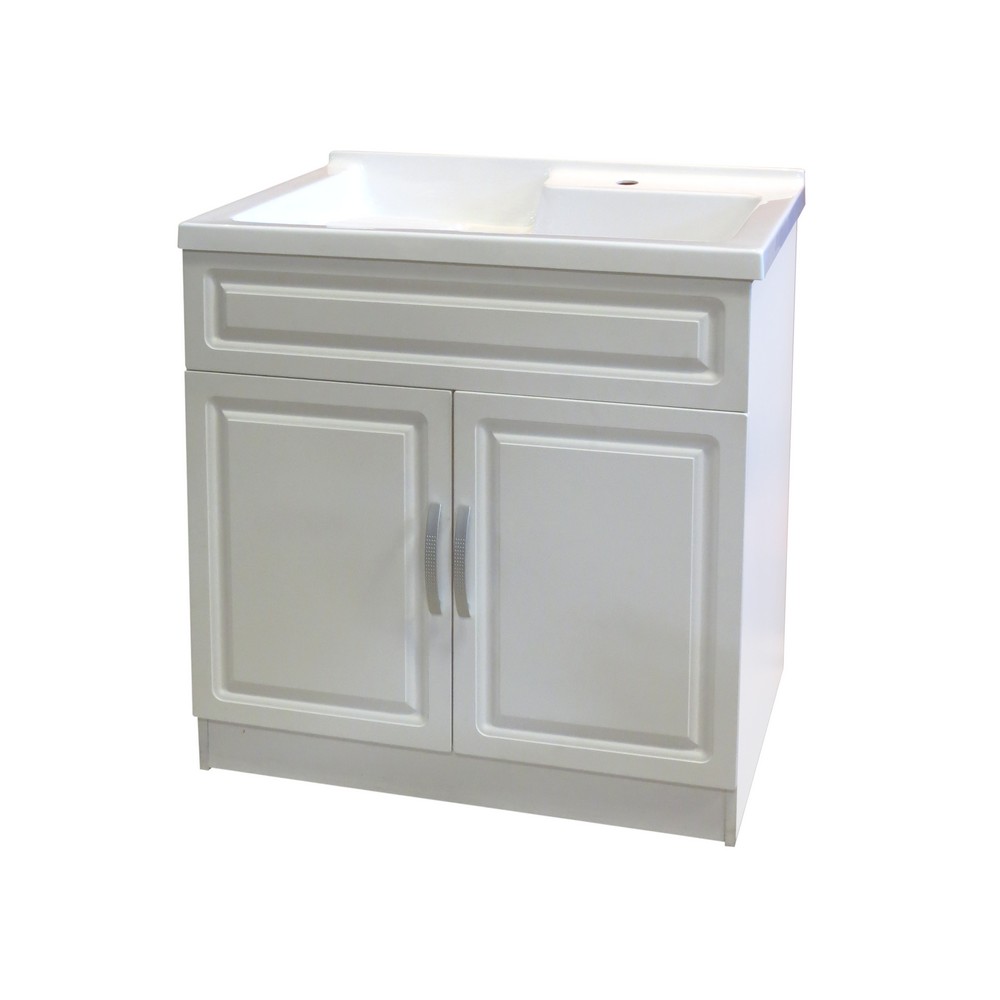 Gabinete blanco con lavarropa. - Pilas y lavaropas