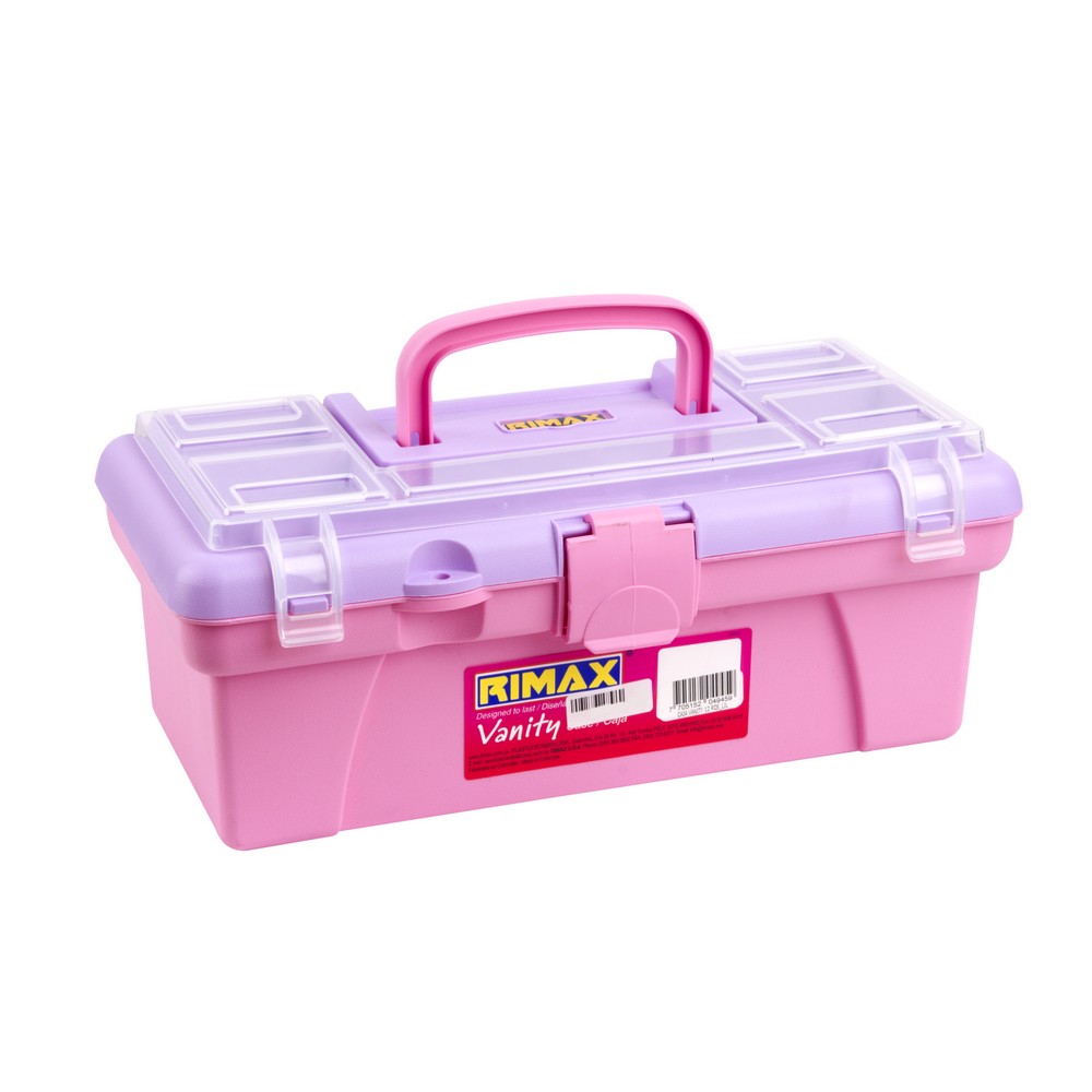 Caja organizadora plastica 12pulg rosada