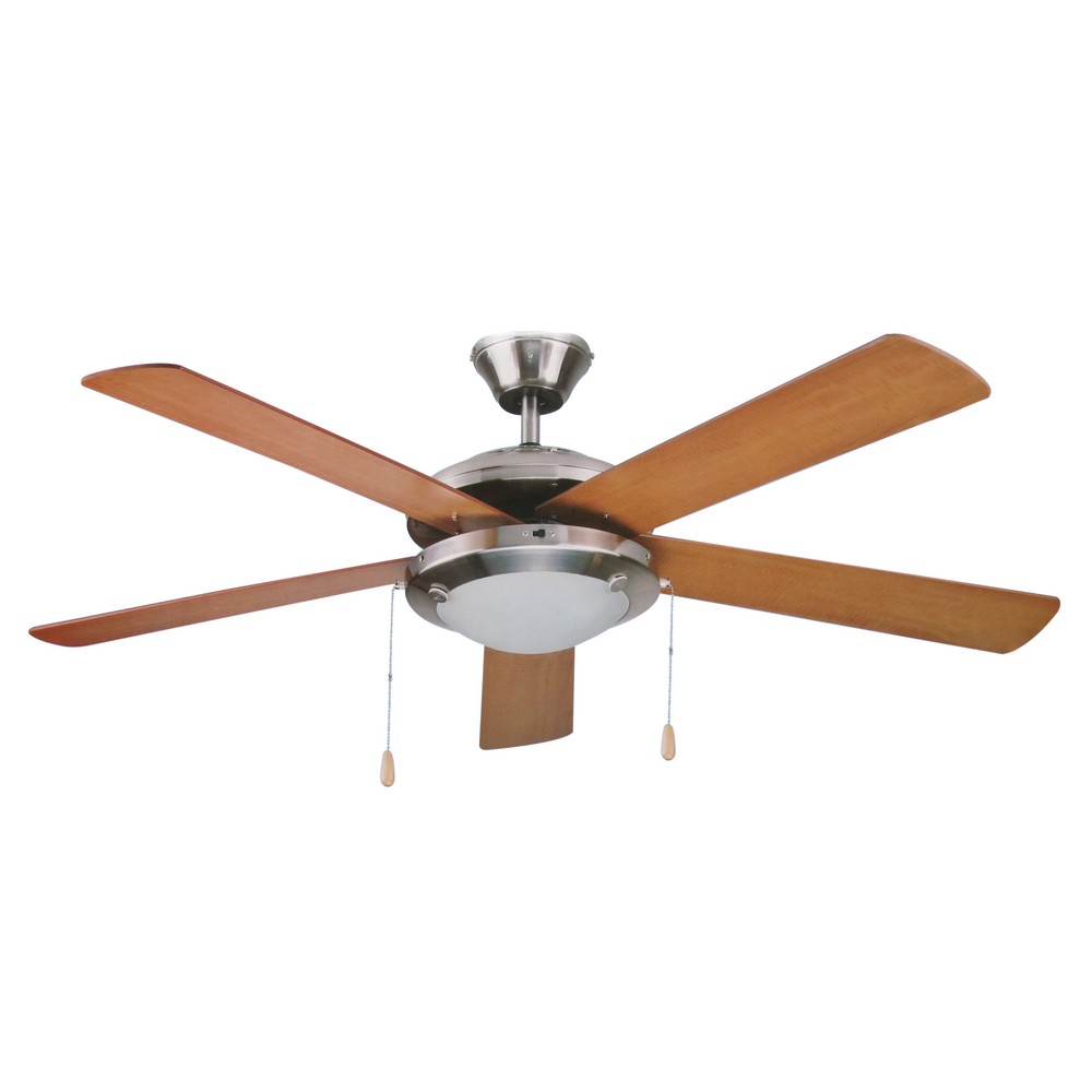 Ventilador de techo de 52'', acabado níquel madera. - Ventiladores de