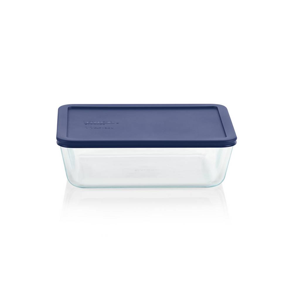 Pírex rectangular con tapadera azul 11 tazas