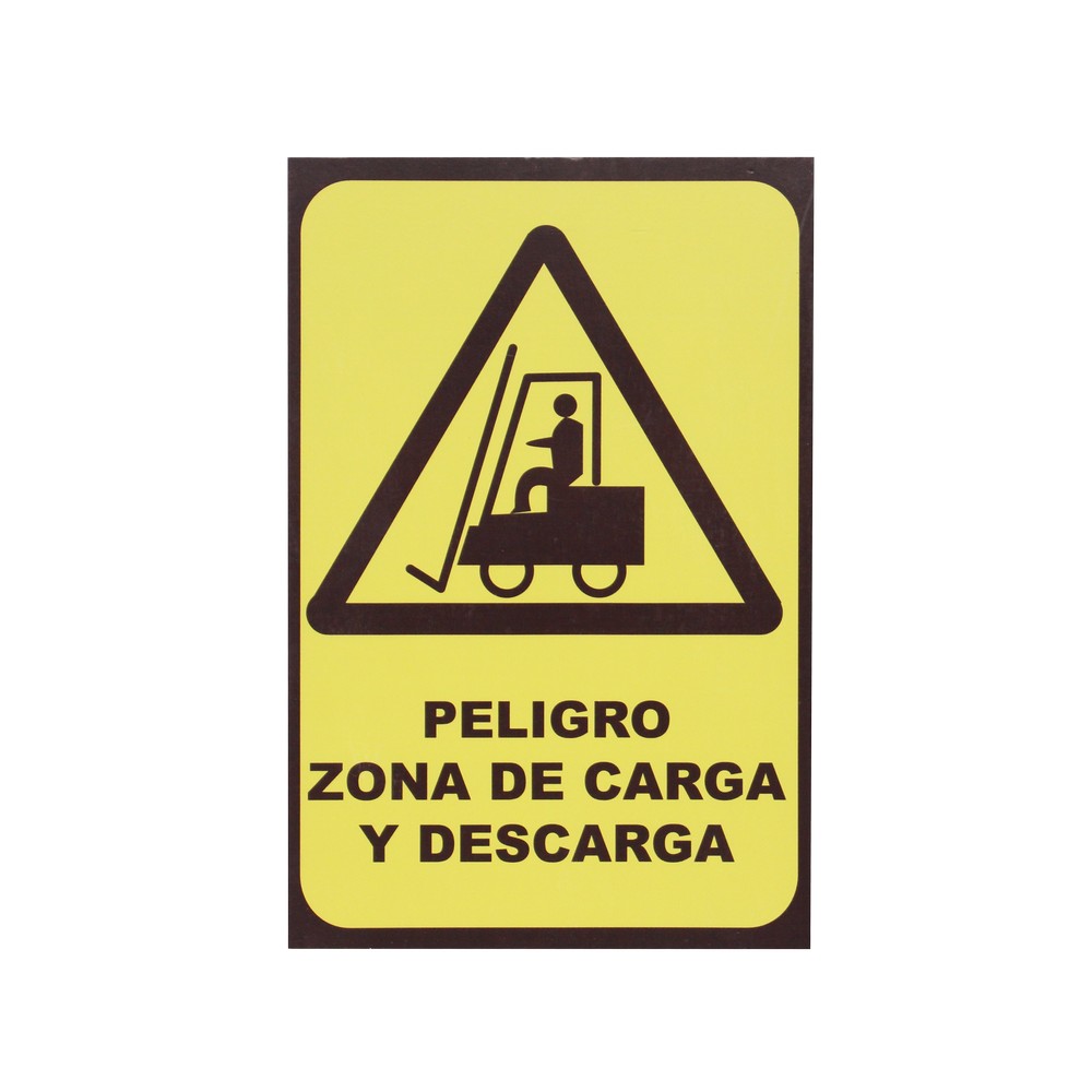 Rótulo peligro zona de carga y descarga 20 x 30 cm