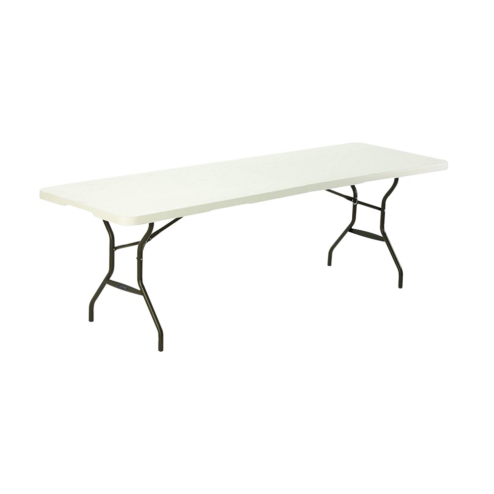 Mesa plastica plegable 8pies blanca rectangular articulada