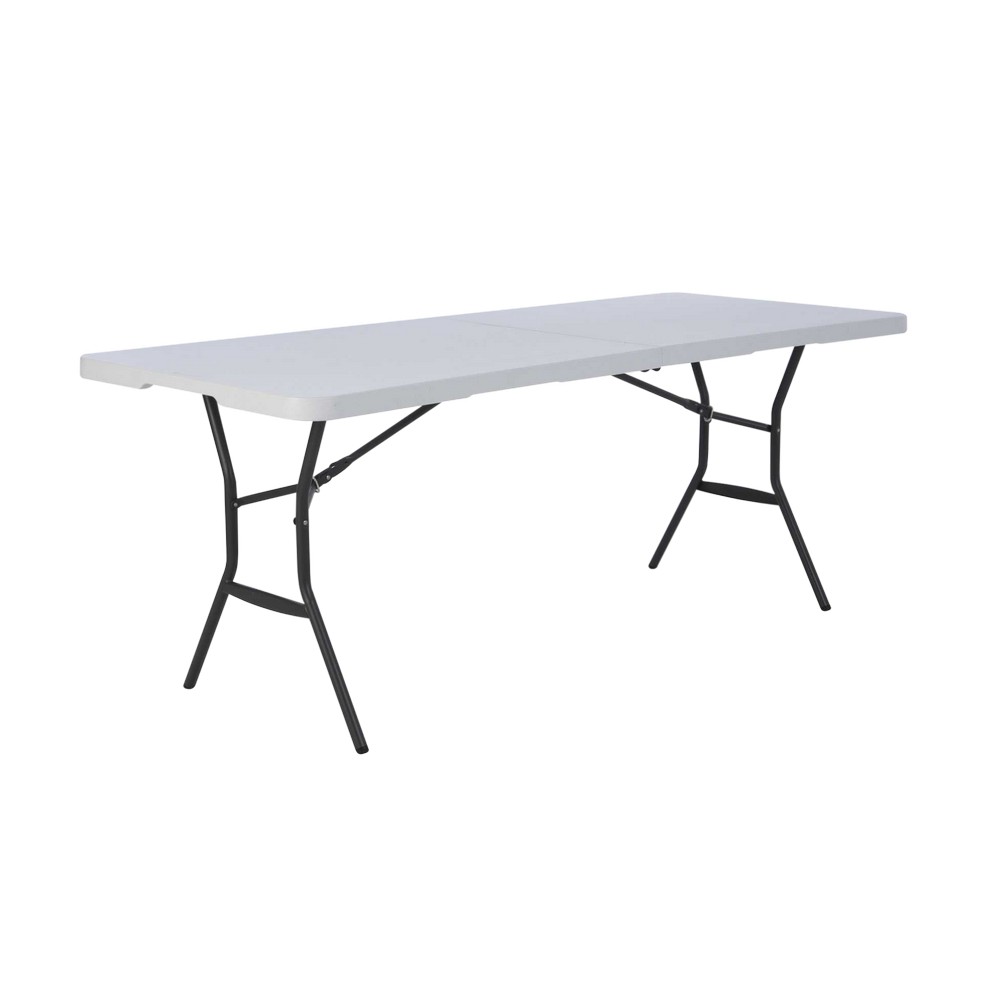 Mesa plastica plegable 6pies blanca rectangular articulada