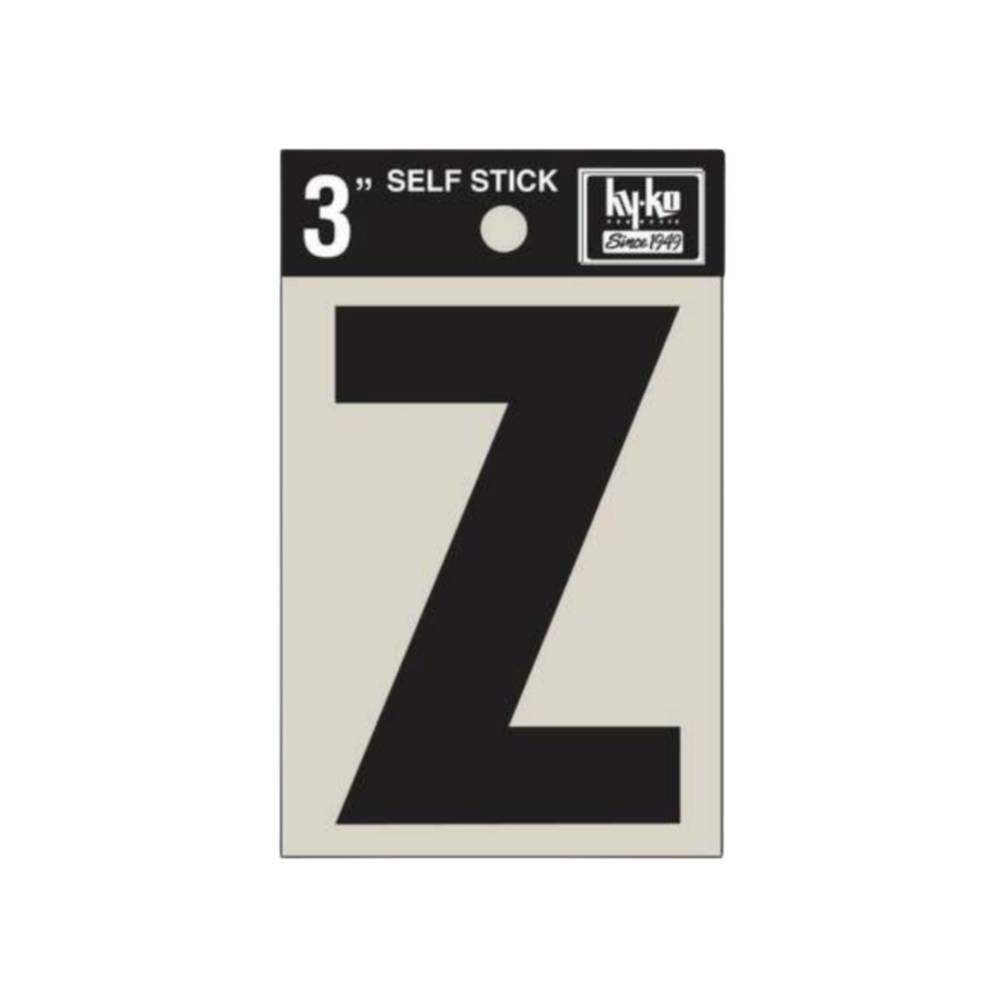 Letra z 3 pulg negra adhesiva