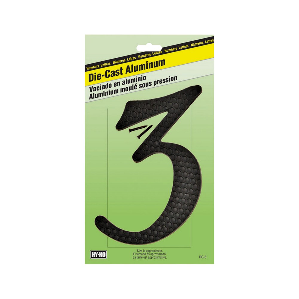 Número 3 de aluminio de 5 pulg