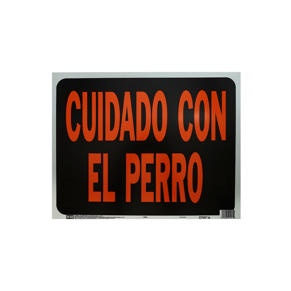 Rotulo cuidado con el perro 38x48 cm