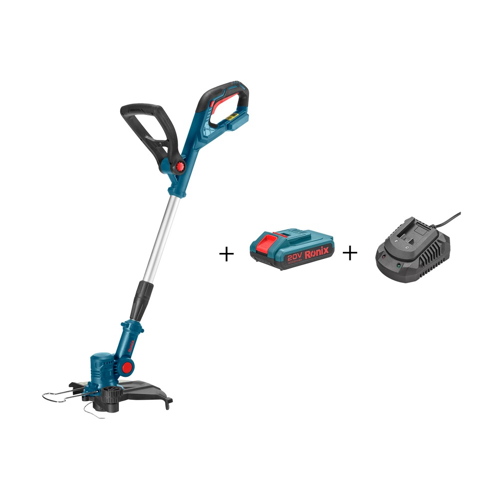 Kit - trimmer inalambrico 20v + bateria recargable 20v 2,0ah + cargador de bateria