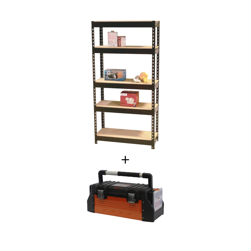 Kit - estante 5 paneles + caja plastica 26