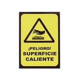 RÓTULO PELIGRO SUPERFICIE CALIENTE 20 X 30 CM