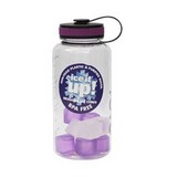 BOTELLA PLÁSTICA CON CUBOS DE HIELO 1.1 L MORADA