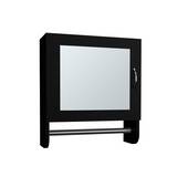 Gabinete para baño con espejo 50x45x16 cm wengue negro