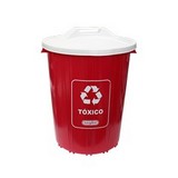 Basurero plastico para reciclar toxicos 71 l