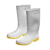 Bota super montana industrial 39 blanca / suela pvc amarilla