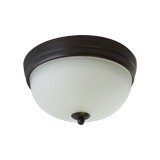Lámpara de plafón enroscable café-blanco