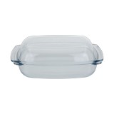 Pyrex de vidrio rectangular con tapa