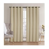 Cortina para ventana blackout color beige de 132x228 cm