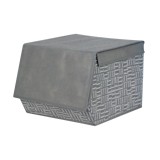 Caja organizadora de tela gris con tapa