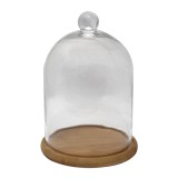DOMO DE VIDRIO 23X31CM CON BASE DE MADERA GA939-2030P
