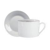 Set de taza con paila cerámica 7.7 oz blanca 2 pzas