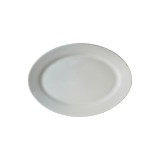Plato de cerámica ovalado blanco
