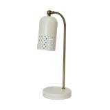 LÁMPARA DE ESCRITORIO METÁLICA RETRO BLANCA DORADA 18 PULG