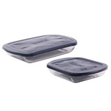 SET DE PYREX DE VIDRIO RECTANGULAR 4 PIEZAS