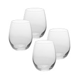 Set de copas de vidrio para vino sin base 13 oz 4 pzas
