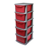 GAVETERO PLASTICO 5 GAVETAS COLOR ROSADO OPACO