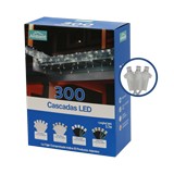 Luces navideñas led 300l tipo cascada icicle warm white cable blanco