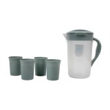 Set de pichel plástico con vasos 2l 5 pzas surt