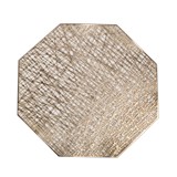 Individual para mesa plastico dorado octagono