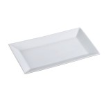 Plato rectangular de cerámica blanco 16.5 x 8 in